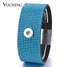 Vocheng 3 Colors Rhinestone Snap Button Charm Fabric Magnet Clasp Bracelet Fit Petite 12mm NN-412 2024 - buy cheap