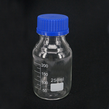250ml  Graduated Round Glass Reagent Bottle Blue Screw Cap Screw On Cover  Graduation Sample Vials Plastic Lid 2024 - buy cheap