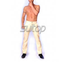 rubber man's trousers tralatex fashion dress jeans white SUITOP 2024 - buy cheap