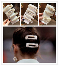 Korean Design Pearl Hair Clip Elegant Fashion Hairband Hairpin Barrette Hairpin Headdress For Bride Wedding Accessories 3PCS/Set 2024 - buy cheap