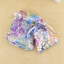 Free Shipping 100pcs/lot White Coralline Organza Bag 7x9cm Small Jewelry Pouch Bag Favor Charms Gift Jewelry Packaging Bags 2024 - buy cheap