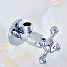 1Pcs Polished Chrome Brass Bathroom Faucet Angle Stop Valve 1/2" Male Bathroom Accessory aav014 2024 - buy cheap