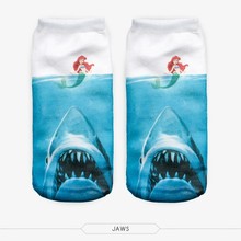 Hot Sale 3d Printed Mermaid shark womens low cut ankle funny harajuku ankle short  socks calzini 2024 - buy cheap