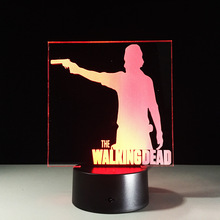 Luz LED de noche de decoración 3D de The Walking Dead, lámpara de escritorio de 7 colores, 3D luz nocturna, regalos para niños, envío directo 2024 - compra barato