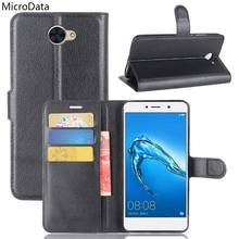 MicroData Luxury PU Leather Flip Case For Huawei Y7 Y 7 TRT-LX1 TRT-LX2 TRT-LX3 5.5 inch Wallet Stand Leather Case Cover On Y7 2024 - buy cheap