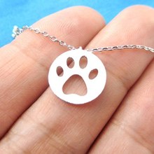 2017 New Arrival Dog Paw Print Necklace  Cut Bear Palm Shaped Animal  Long Chain Pendant Necklace for women Jewelry -N186 2024 - compre barato