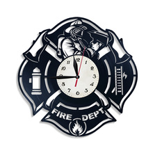 Fire Department Vinyl Wall Clock Art Gift Modern Home Record Vintage Decoration 3D Decorative Hanging Art Decor Clock 2024 - buy cheap