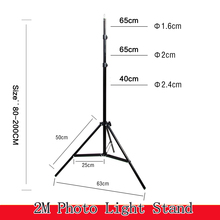 Photo Studio Light Stand Photography Adjustable 2m Light Umbrella Stand with 1/4 screw head Flash Continuous Tripod 2024 - buy cheap