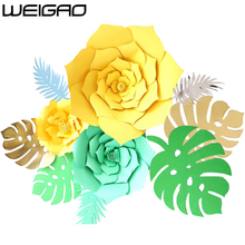 WEIGAO 2pcs 20cm DIY Paper Flowers Fake Leaves Flower Home Weeding Decoration Decorating Artificial Flowers Lace Decorative 2024 - buy cheap