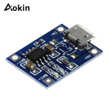 Aokin TP4056 5V TENSTAR ROBOT 1A Micro USB 18650 Lithium Battery Charging Board Charger Module+Protection Dual Functions 2024 - buy cheap