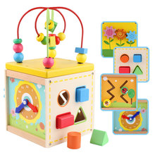 Деревянная головоломка для младенцев и малышей, лабиринт с бусинами, американские горки, головоломка для детей, модель MF1246H 2024 - купить недорого