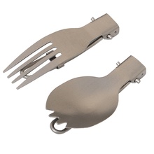 EDC Outdoor Mini Portable Useful Titanium Spoon Fork Lightweight  Camping Backpacking Cutlery Sport Fork Spoon Hot Sale 2024 - buy cheap