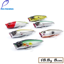 Pesca 3pcs 8cm 18.8g Popper Trout Lure Top Water Fly Fishing For Bass Pike Japan Artificial Bait Hook Carp Fishing Lure 2024 - buy cheap