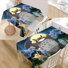 Totoro toalha de mesa personalizada quadrada, toalha retangular à prova d'água e óleo para casamento, estampa oxford p ~ 2024 - compre barato