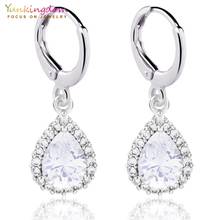 Yunkingdom white water drop crystal zircon small drop earrings for women lovely fashion jewelry earring wholesale 2024 - buy cheap