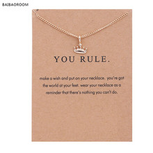 New Gold-color Princess You Rule Crown Alloy Clavicle Bones Pendant Short Chocker Necklace 2024 - buy cheap