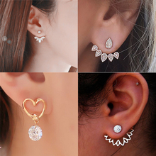 Hot Imitation Pearl Heart Crystal Flower Leaf Fish Geometry Stud Earrings For Women Statement Ear Jewelry Wholesale 2024 - buy cheap