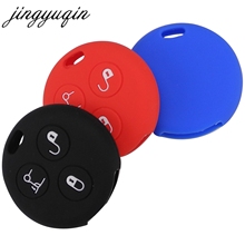jingyuqin Silicone Car Key Cover for Benz Smart City Fortwo Roadster 3 Button Remote Key Case Protection Holder 2024 - buy cheap