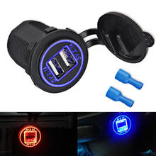 12v 24v Cigarette Lighter Socket Car USB Charger 2 Ports Waterproof 5v 4.2A USB Socket Charger Splitter Outlet Auto Truck ATV 2024 - buy cheap