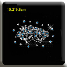 2 pc/lote Lindo casal hot fix motif ferro em transferências de cristal projeto ferro em strass motivos patches para camisa criança 2024 - compre barato