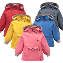 Jaqueta infantil corta-vento para meninos e meninas, casaco com capuz, à prova d'água, 2 a 10t, primavera e outono 2024 - compre barato
