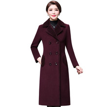 Long Wool Slim Coats 2018 New Women Winter Thicken Warm Cashmere Jackets Turn-Down Collar Casual Female Blends Parka YP1214 2024 - buy cheap