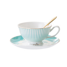 Caneca de café com colher e prato, xícara de café e pires europeu, caneca de porcelana avançada para chá 2024 - compre barato