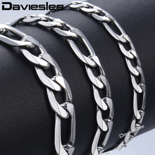 Davieslee Stainless Steel Mens Bracelet Chain Silver Color Figaro Chain Bracelet for Men Wholesale Jewelry Fashion Gifts DLKBM01 2024 - buy cheap