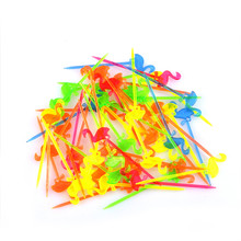 50 PCs Colorful Flamingo Food Picks Buffet Cupcake Fruit Fork Party Cake Dessert Salad Vegetable Sticks for Cocktail Toothpick 2024 - buy cheap