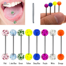 7 pcs/lot Nice Flashing Powder Tongue Piercing Tongue Rings Acrylic Nipple Ring Helix Piercing langue Pircing Earrings Jewelry 2024 - buy cheap