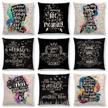 Colorful Thoughts Beautiful Language Gorgeous Words Decorative Letters Story Cushion Cover Sofa Throw Pillow Case Reading Books 2024 - buy cheap