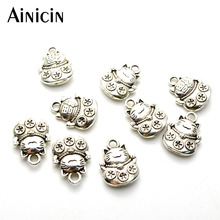 Ancient Silver Color Cute Lucky Cat Charms 11x15mm Fashion Bracelets Jewelry Making Pendants DIY Jewelry Making Findings 100pcs 2024 - buy cheap