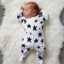 Macacão infantil de manga longa, roupinha com estrela para bebês recém-nascidos de 0 a 18 meses 2024 - compre barato