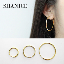 Shanice all-match coreano 925 prata esterlina moda personalidade estilo chique minimalista ouro círculo hoop brincos feminino jóias 2024 - compre barato
