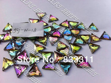Треугольные 18 мм акриловые кристаллы, многоцветные камни и кристаллы AB Стразы для шитья, дизайнерские костюмы, аксессуары для шитья платьев 2024 - купить недорого
