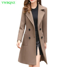 Otoño Invierno nuevo abrigo de lana coreano para mujer chaqueta de lana delgada de largo y grueso de talla grande para mujer Chaquetas de marea 3XL A721 2024 - compra barato
