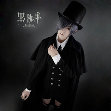 Anime Black Butler Cosplay Ciel Phantomhive negro Funeral vestido traje porque tela para Halloween fiesta de Navidad conjunto completo 2024 - compra barato