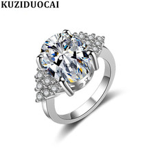 Hot Zircon Stainless Steel Angel Wings Egg Shape Kuziduocai New Fashion Jewelry Wedding Bride Party Rings For Women Anillos R827 2024 - buy cheap
