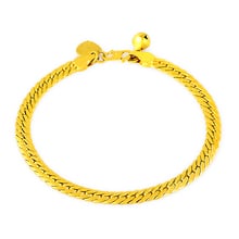 Cool Jewelry Russian Runway 5MM 24K Yellow GOLD Sideway Chains Bracelets for Men Women Hotsale Men's Jewelry 2024 - buy cheap