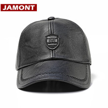 [JAMONT] Brand Men Baseball Cap Winter Snapback Hat PU Leather Hats Warm Windproof Cap Outdoor Hat High Quality Casquette 2024 - buy cheap