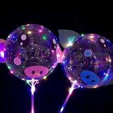 New 10pcs 20Inch Pig Sticker Led Balloon light BoBo globos helium to inflate balloons birthday party decorations kids ballon 2024 - buy cheap