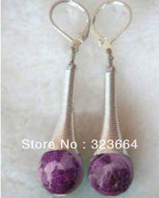 Long Beautiful purple Tibet Silver dangle earring 2024 - buy cheap