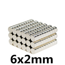 *50PCS 6mm x 2mm Super Strong Round Disc Magnets 6*2 Rare Earth Neodymium Magnet N35 6mm*2mm 2024 - buy cheap