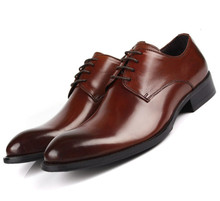 Zapatos de vestir a la moda Tan/Negro/marrón, zapatos de negocios para hombre, zapatos sociales de cuero genuino, zapatos de graduación para hombre 2024 - compra barato