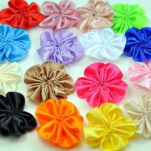 50pcs/lot 2" 16colors DIY Satin Ribbon Petal Flower Hair Clips For Hair Accessories Ruffled Fabric Flowers For Headbands Supply 2024 - buy cheap