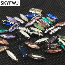 Link1: Wholesale More Colors Sew On Glass Crystals 4x15mm Navette Fancy Stone With Silver Claw Setting can mix colors For dress 2024 - buy cheap