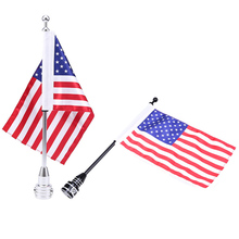 Black/Silver Motorcycle Rear Side Mount Flag Pole America USA Flag For Harley Bobber Chopper Sportster XL 883 1200 Luggage Rack 2024 - buy cheap