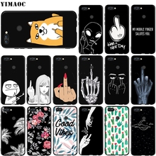 YIMAOC Cartoon Middle Finger Silicone Case for Huawei Honor Mate P smart Y7 Y9 8C 30 20 10 8x Nova 3i 3 Lite Pro Prime 2018 2019 2024 - buy cheap