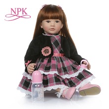 6 Month real baby size 60CM reborn toddler girl realistic soft silione vinyl bebe doll reborn long straight hair education toy 2024 - buy cheap