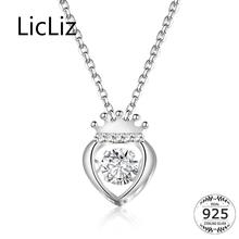 LicLiz 925 Sterling Silver CZ Crown Pendant Necklaces Women Engagement Jewelry Collares Largos de Moda Gift LN0354 2024 - buy cheap
